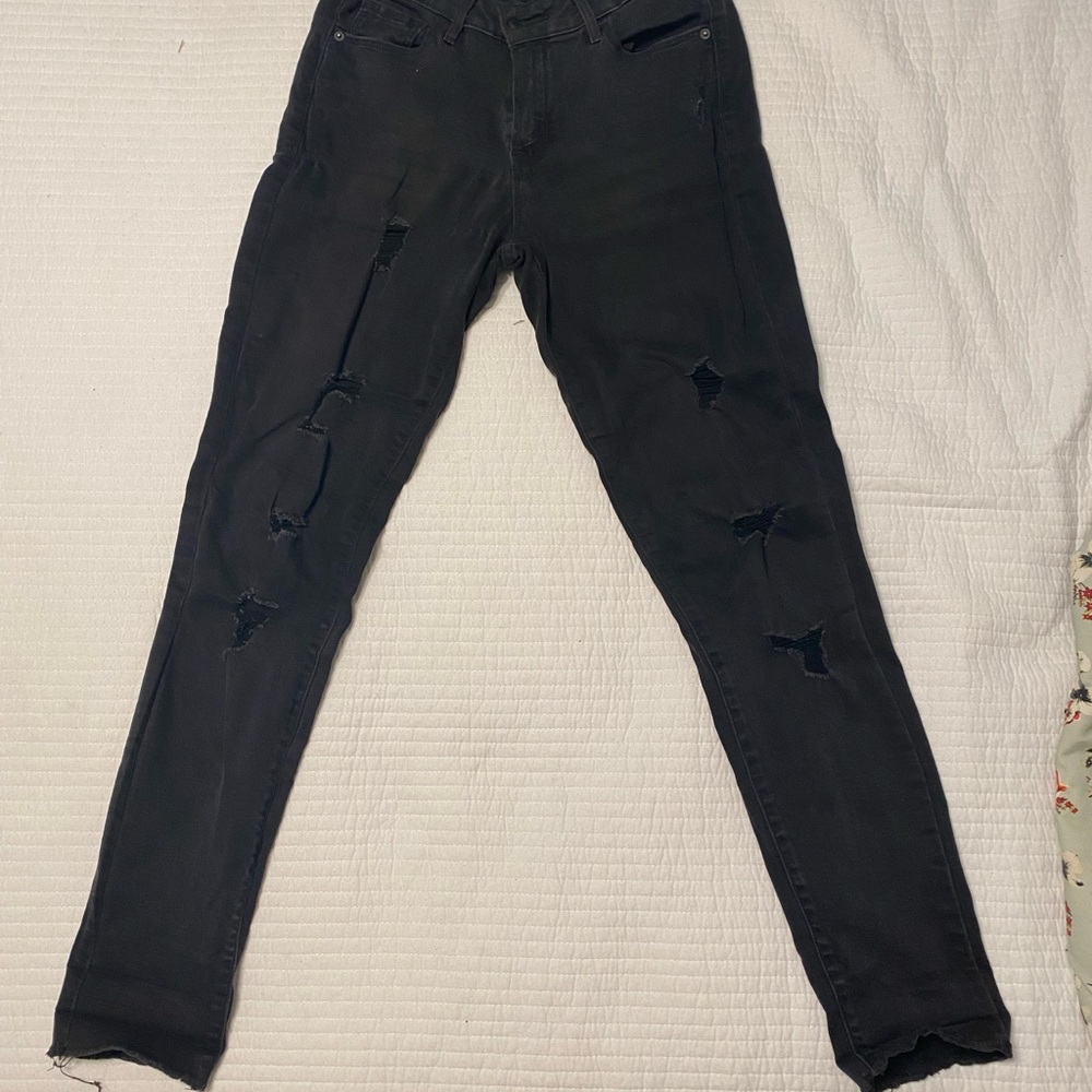 Old Navy Black Distressed Women Jeans